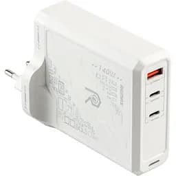 Зарядний пристрій Remax RP-U106 Mecha Warrior GaN 140W 2C/1A MacBook Pro PD 3.1 Lenovo IdeaPad 14pro White