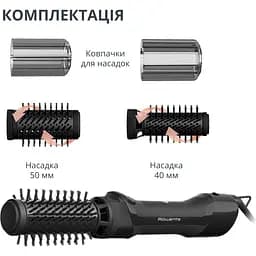 Фен-щітка Rowenta Renewal Brush Active 1000 Вт чорний (UB9520F0) - мініатюра 3