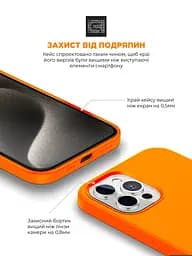Силиконовый чехол с MagSafe для Apple iPhone 15 Pro Max, ICON2 MagCase, оранжевый, противоударный, панель с мягкой подкладкой, защита всего корпуса, поддержка беспроводной зарядки, совместим с защитными стеклами и пленками, ArmorStandart (ARM89277) - мініатюра 5