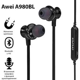 Бездротові навушники Awei Bluetooth A980BL - мініатюра 5