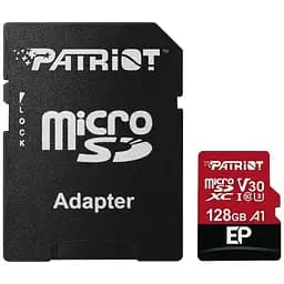 Карта памяти Patriot LX microSDXC 128GB UHS-I U3 V30 A1 EP + SD adapter (PEF128GEP31MCX) [113857]