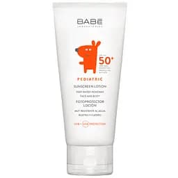 Детский солнцезащитный лосьон для лица и тела Babe Laboratorios Pediatric SPF 50+, 100 мл