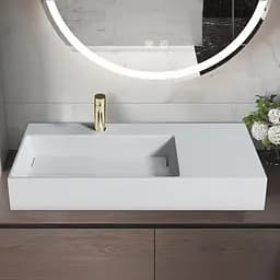 Умивальник Rea Archi 90 white накладний підвісний REA-U4301, Білий - мініатюра 2