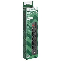 Мережевий фільтр 1.8 м, DFS 751, Black, 5 розеток, 2xUSB (2.1A), 10А, до 2.2 кВт, виключатель (99751) - мініатюра 2