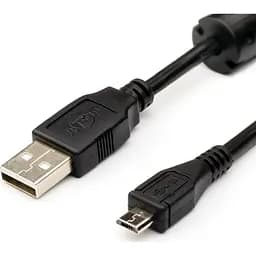 Кабель ATcom USB 2.0 AM/MicroUSB 5P 0.8m ferrite black (9174)