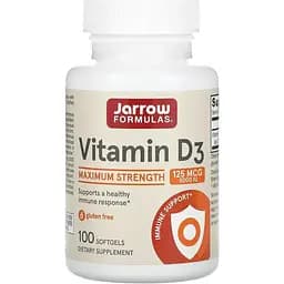 Вітамін D3 Jarrow Formulas 5000 МО 100 гелевих капсул
