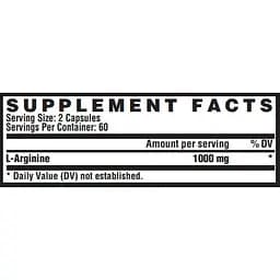 Амінокислота Nutrex Research L-Arginine 1000 120 капсулл - мініатюра 2