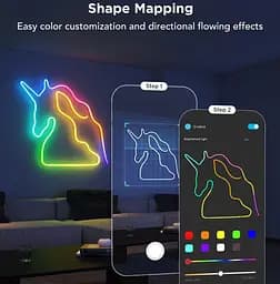 Стрічка світлодіодна розумна Govee H61D3 Neon Rope Light 2, 3м, RGBIC, WI-FI/Bluetooth, білий - мініатюра 9