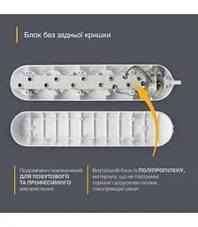 Подовжувач блоковий (PP) Electrum 3 розетки 3м із заземленням та вимикачем (C-ES-1538) - мініатюра 5