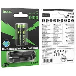 Акумуляторні батарейки Hoco JA4 (AAA ) Energy 2 pcs Black - мініатюра 2