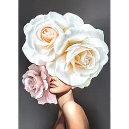 Алмазная мозаика Девушка роза JSDF82172 без подрамника 30х40 см