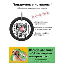 Нашийник для собак Waudog нейлоновий з QR-паспортом Смайли на рожевому XL - мініатюра 9