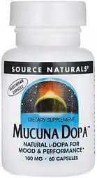 Мукуна пекуча Source Naturals Mucuna Dopa, 60 капсул