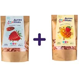 Набор: Неглазированные палочки Детские вкусности Клубника и финик 25 г + Палочки неглазированные Детские вкусности Манго и малина 25 г