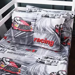 Наволочка MirSon Kids Time Motospin безь 50x70 см серо-красная (2200011705712)