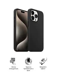 Силиконовый чехол для Apple iPhone 15 Pro, ICON2 Case, черный, противоударный, панель, защита всего корпуса, матовая поверхность Soft Touch, выступает над дисплеем, совместим с защитными стеклами и пленками, с микрофиброй, ArmorStandart (ARM70520) - мініатюра 3