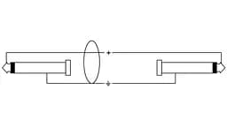 Комутаційний кабель 2xJack 6,3 — 2xJack 6,3 0.9 м Cordial CIU 0,9 PP Rean Silver - мініатюра 2