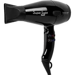 Фен стайлер Super Light Ionic, 2000W Tecnodry Концетатор Дифузор Знімний фільтр 4 температурних режими Чорний