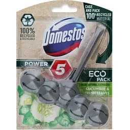 Блок для чистки унитаза Domestos Power 5 Свежесть огурца и молодой травы, 55 г