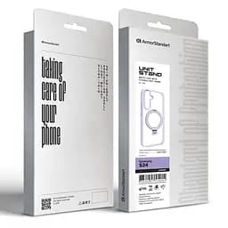 Чехол для Samsung Galaxy S24 5G (SM-S921), Unit Stand, фиолетовый, MagSafe, противоударный защитный чехол-панель с подставкой, поддержкой магнитных держателей и беспроводной зарядки, защита всего корпуса, силикон + поликарбонат, ArmorStandart (ARM74906) - мініатюра 2