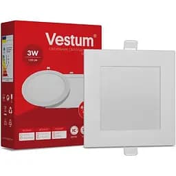 Квадратный светодиодный встраиваемый светильник Vestum 3W 4000K 220V 1-VS-5201