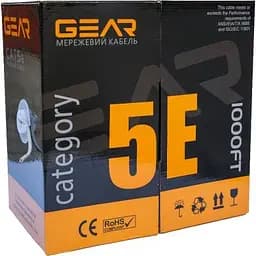 Кабель мережевий GEAR FTP 305м, cat.5e, CCA(25%), 4 x 2 x 0,51, PVC, indoor, blue (GEC-FTPCCA25051305) - мініатюра 2