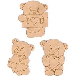 Набор заготовок Rosa Talent Мишки 3 шт МДФ