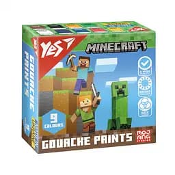 Фарби гуашеві Yes Minecraft, 9 кольорів, 20 мл, 230406