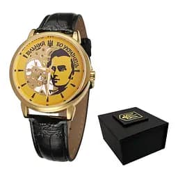Наручний годинник чоловічий 022 Gold-Black Automatics Вільний бо Українець Patriot acs0030983