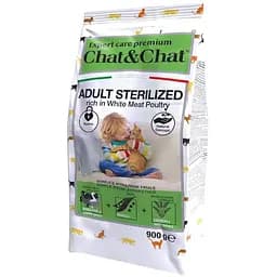 Сухой корм для кошек Gheda Chat&Chat Expert Adult Sterilized with white meat poultry 900 г