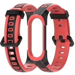 Силиконовый ремешок Primo Mijobs Perfor Classic для фитнеса браслета Xiaomi Mi Smart Band 5 Black-Red