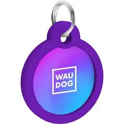 Адресник для собак і котів Waudog Smart ID з QR паспортом Градієнт фіолетовий 25 мм - мініатюра 4