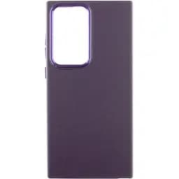 Шкіряний чохол Bonbon Leather Metal Style для Samsung Galaxy S23 Ultra Фіолетовий / Dark Purple