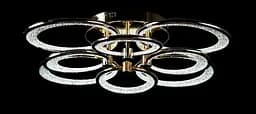 Люстра стельова LED Splendid Ray LT98120/4+4, 8 ламп, регульована температура світла, золота, сучасний стиль - мініатюра 2