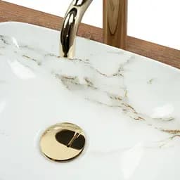 Умивальник Rea Belinda Mini Shiny Aiax накладний мармур REA-U6505, Мармур - мініатюра 6