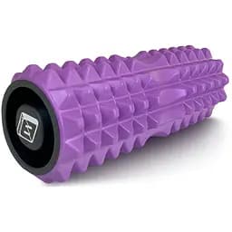 Масажний ролик EasyFit Grid Roller 33 см v.1.2 із заглушками із двох сторін Фіолетовий (EF-2022a-V)