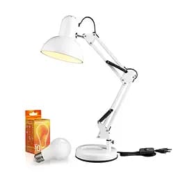 Набір настільна лампа Євросвітло Ridy-027 E27 біла + лампа 10 Вт 4200 К Е 27 (57007)