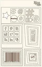 Чипборд Классический "Рамки и пиктограммы" белый картон 12,6х20см Rosa Talent