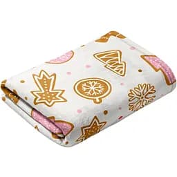 Плед LeLit Новорічний Печиво 150x200 см велсофт білий (le2000000324098)