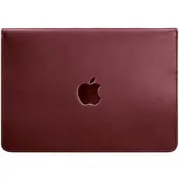 Кожаный чехол-конверт BlankNote на магнитах для MacBook 15-16 дюйм Бордовый Crazy Horse