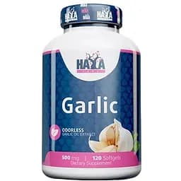 Масло чеснока Haya Labs Odorless Garlic 500 мг 120 капсул (820229)