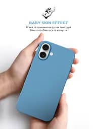Силиконовый чехол для Apple iPhone 16 Plus, ICON2 Case, голубой, противоударный, панель, защита всего корпуса, матовая поверхность Soft Touch, выступает над дисплеем, совместим с защитными стеклами и пленками, с микрофиброй, ArmorStandart (ARM79633) - мініатюра 8