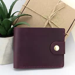 Портмоне мужское кожаное  на кнопке Handycover HC0028 бордовое