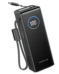 Павербанк EcoFlow RAPID Power Bank з кабелями Black 25 000 mAh / 170 Вт (EF-RAPID25K100W-B-EU)