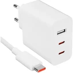 Зарядний комплект-блок і кабель Xiaomi 67W 3 виходи GaN Charger 2 USB-C + 1 USB-A