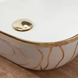 Умивальник Rea Belinda wave white gold накладний білий REA-U8472, Білий - мініатюра 3