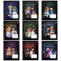 Набор тетрадей Yes Anime для записей предметный 9 шт. (А5 х 48 листов) черный (767484)