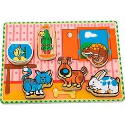 Деревянная рамка-вкладыш Viga Toys Домашние питомцы 6 элементов (56440)