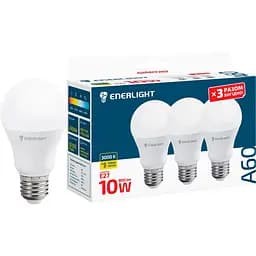 Светодиодная лампа Enerlight A60, 10W, 3000K, E27, 3 шт. (A60E2710SMDWFRX3)