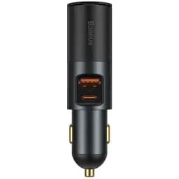 Автомобільний зарядний пристрій Baseus Share Together Fast Charge Car Charger Cigarette Lighter Expansion Port Сірий